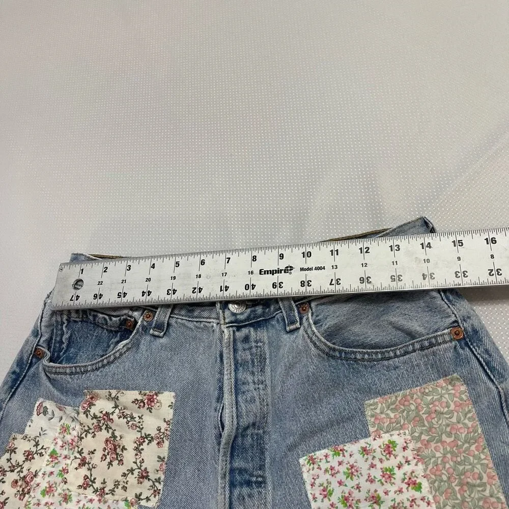 Urban Renewal x Levis Patchwork Distressed Denim Shorts Size Medium